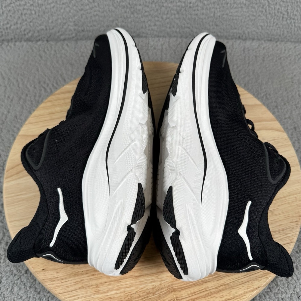 Hoka One One Clifton 10 Mens Size 9 EE Wide Black White Running Shoes Sneakers - Picture 6 of 12
